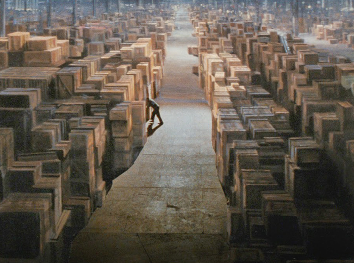 famous giant warehouse scene from the end of Raiders of the Lost Ark